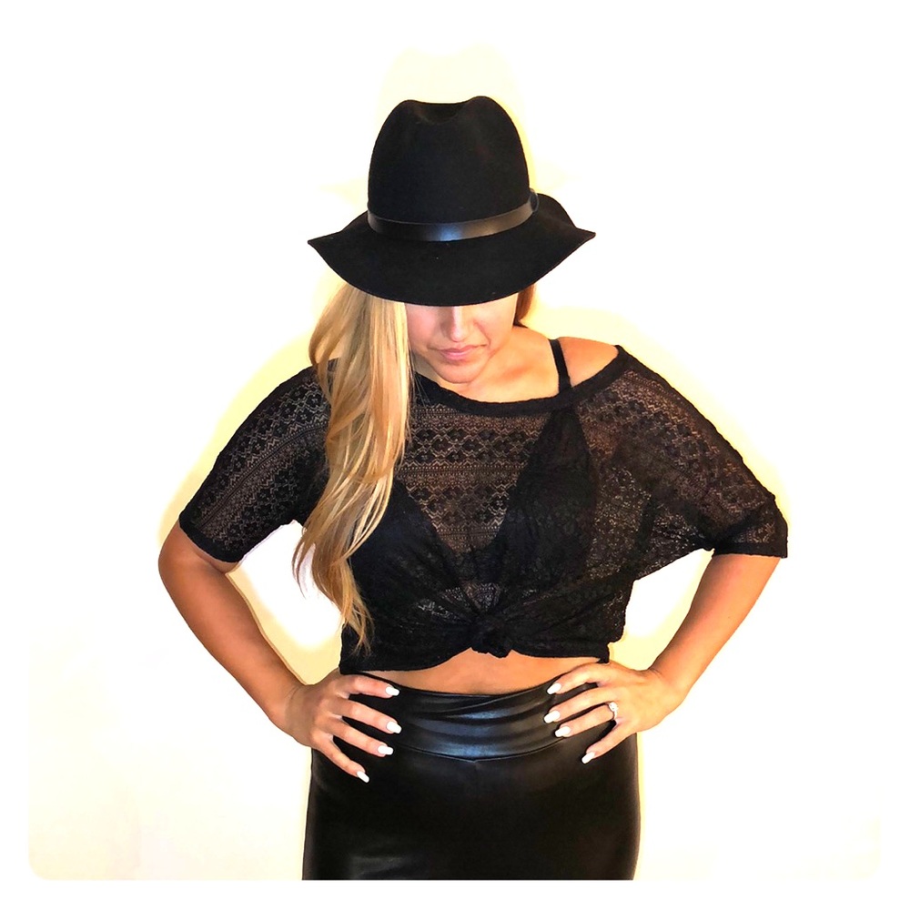 Sultry black sheer and lacy top